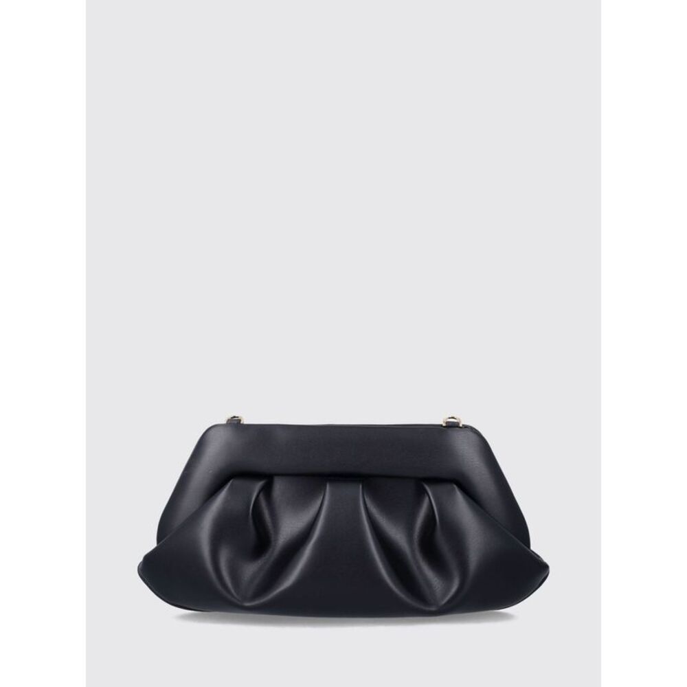 Themoire Women Themoire Draped Vegan Leather Clutch With Magnetic Closure